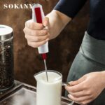 SOKANY Electric Milk Frother Plastic Electric Coffee Handheld Blender Milk Blender Foamer Maker - Image 2