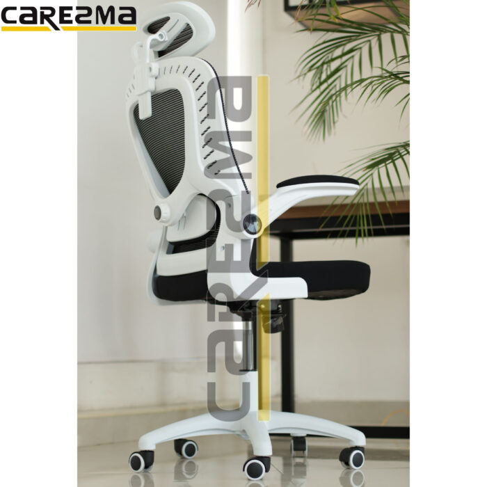 A D1 MANAGER WITH HEADREST AND LUMBAR CHAIR WHITE BLACK MMD2 - Image 3