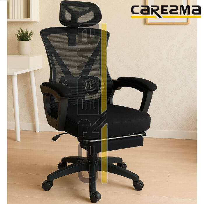A Z2 MANAGER WITH FOOT REST CHAIR FULL BLACK MMD2 - Image 2