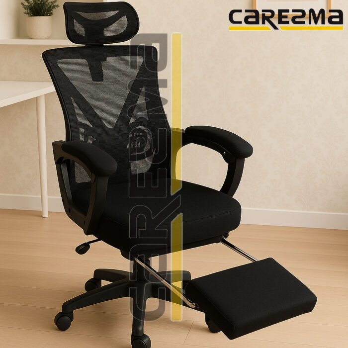 A Z2 MANAGER WITH FOOT REST CHAIR FULL BLACK MMD2 - Image 1