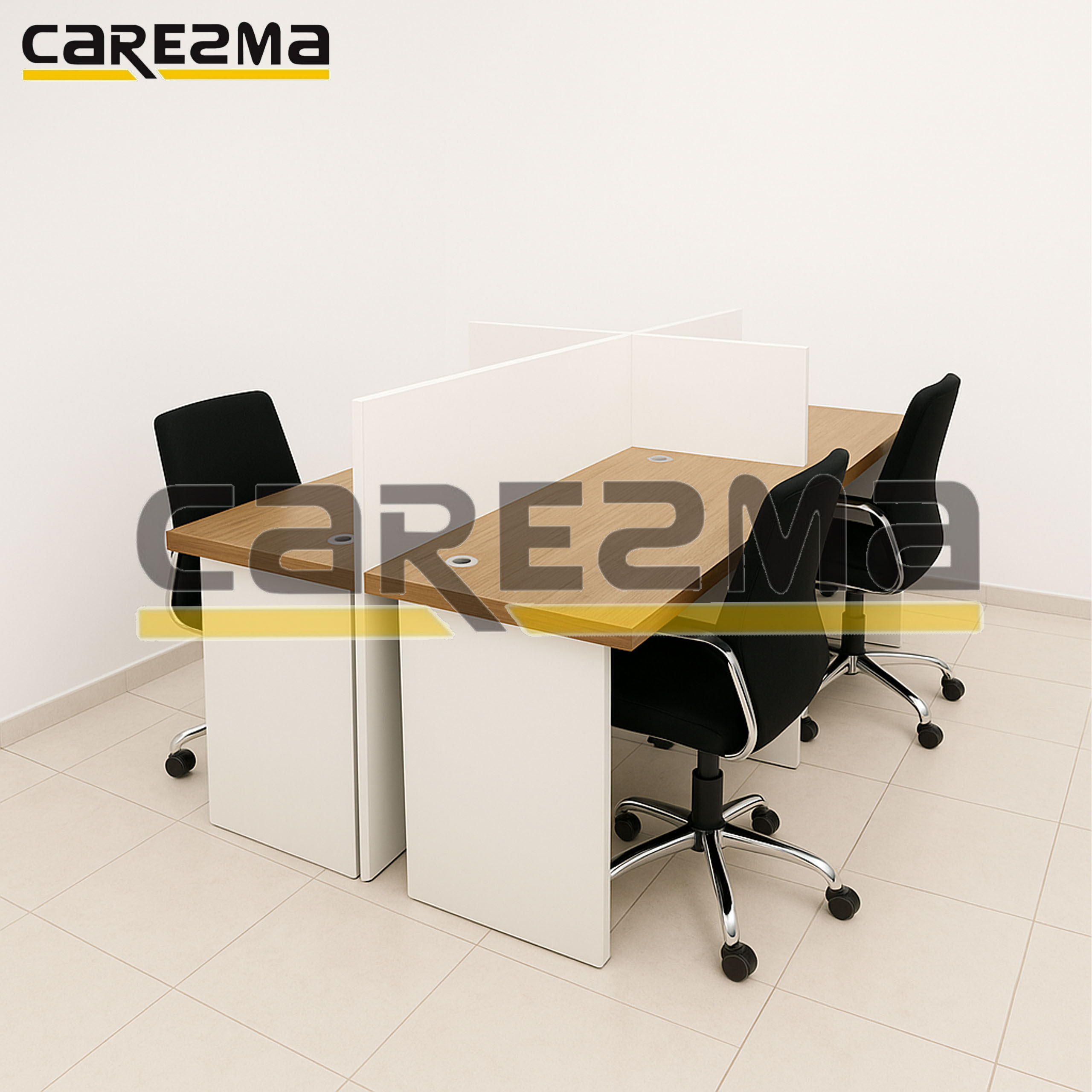 WORKSTATION 4 PCS OFFICE DESK A06 WORKSTATION 4 PCS OFFICE DESK A06 - Image 1