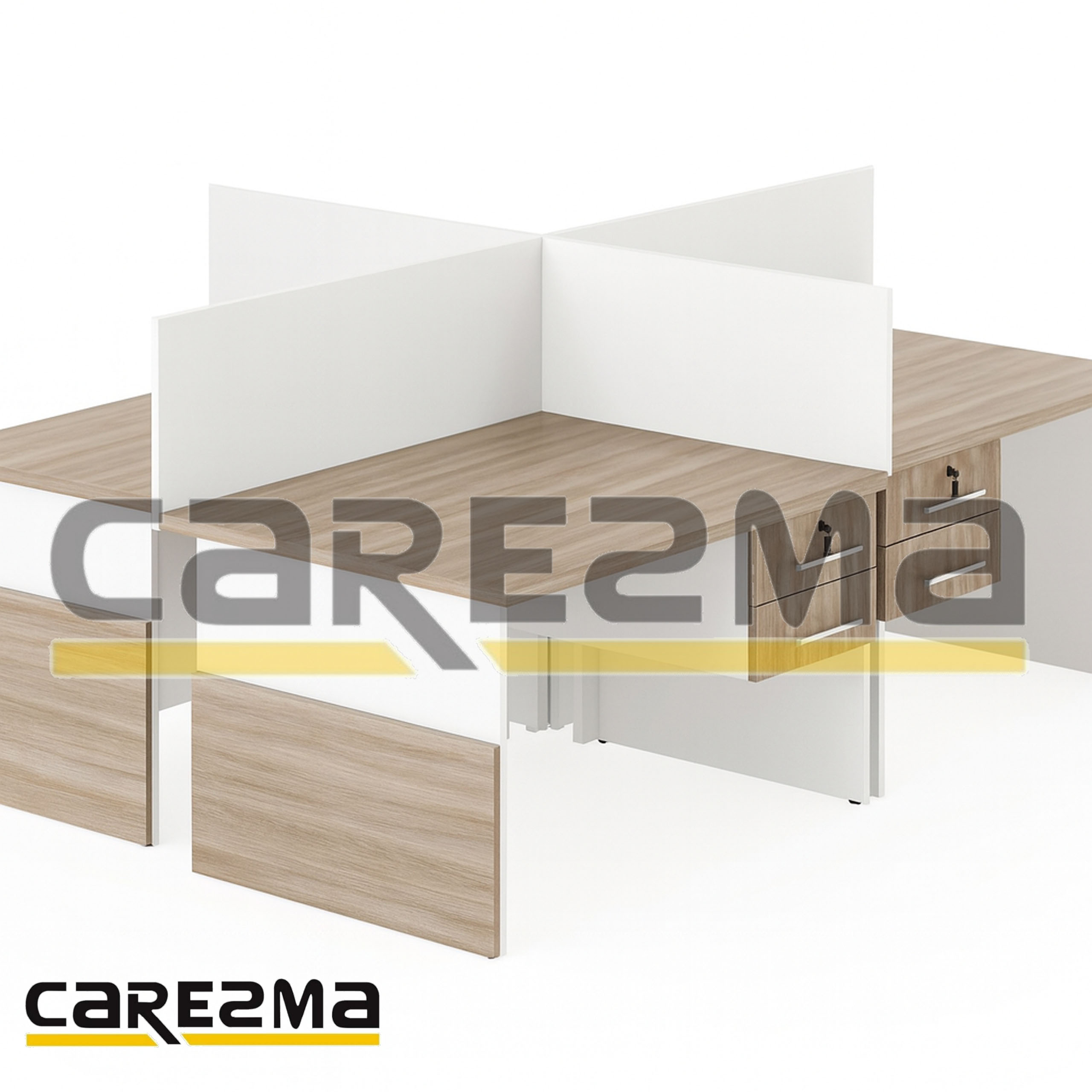 WORKSTATION 4 PCS OFFICE DESK A05 👇 WORKSTATION 4 PCS OFFICE DESK A05 - Image 1